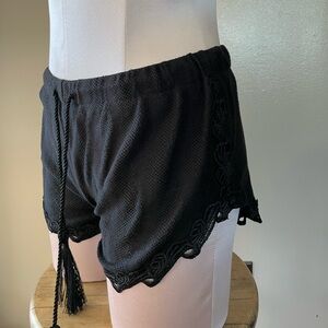 NWT LF Black Lace Trim Shorts